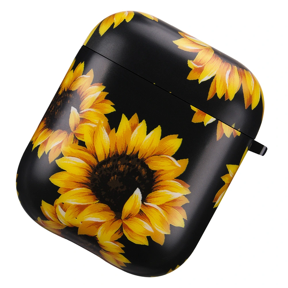 Wireless Earphone Protector TPU Protective Headset Case Universal Cover Compatible for AirPods 1/2 (Sunflower)