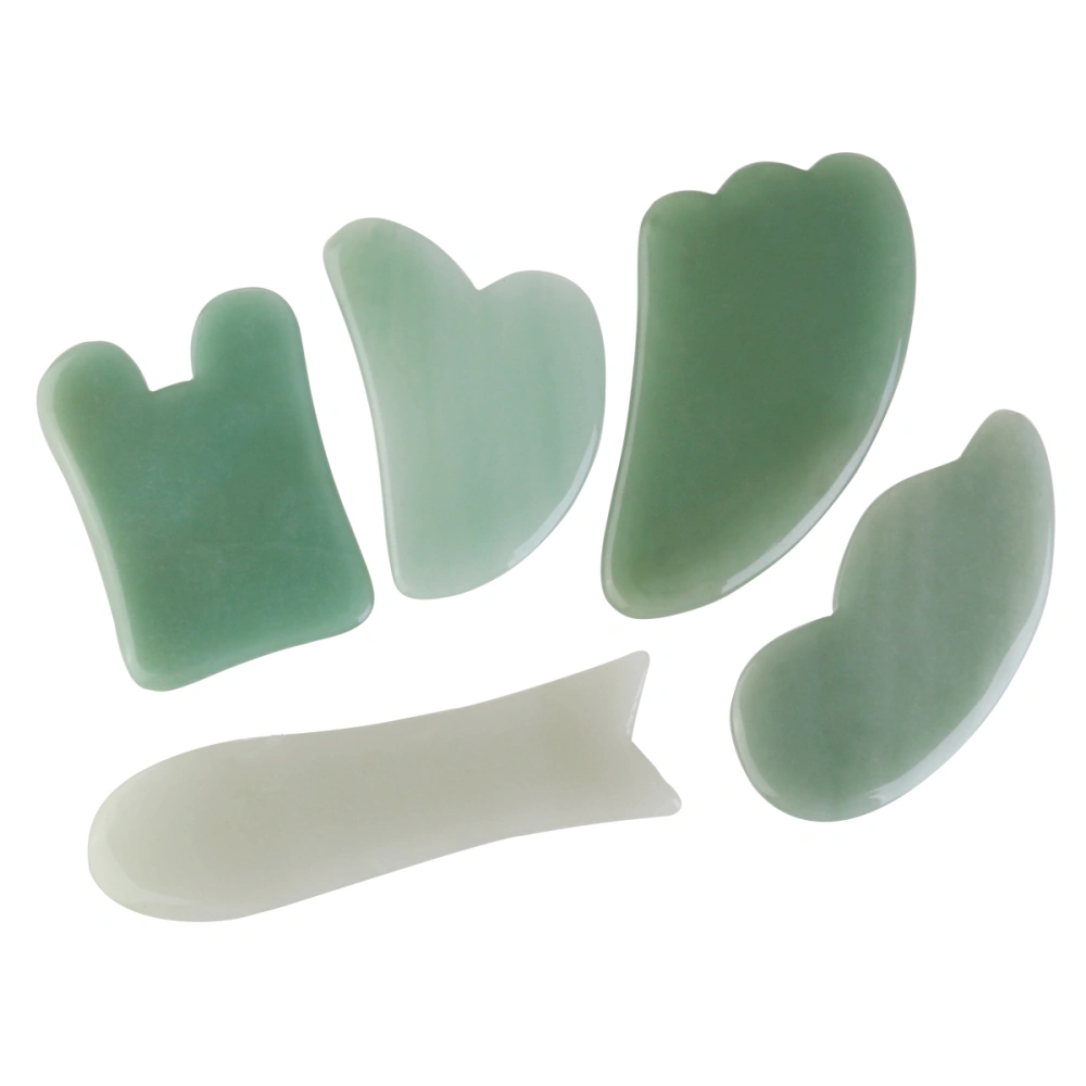 5pcs Aventurine Massaging Scraping Massage Tools Natural Stone Board For SPA Acupuncture