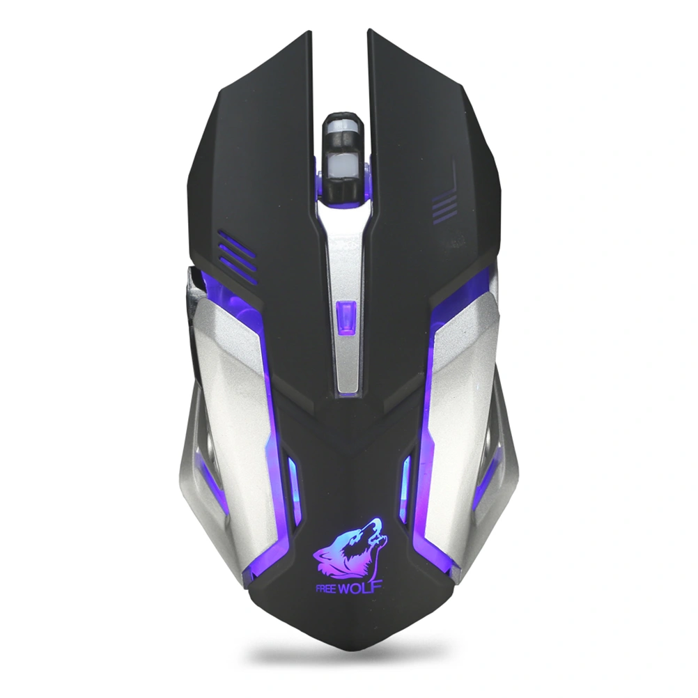 Gaming Mouse Rechargeable Wireless Silent USB Optical Mice (Black)