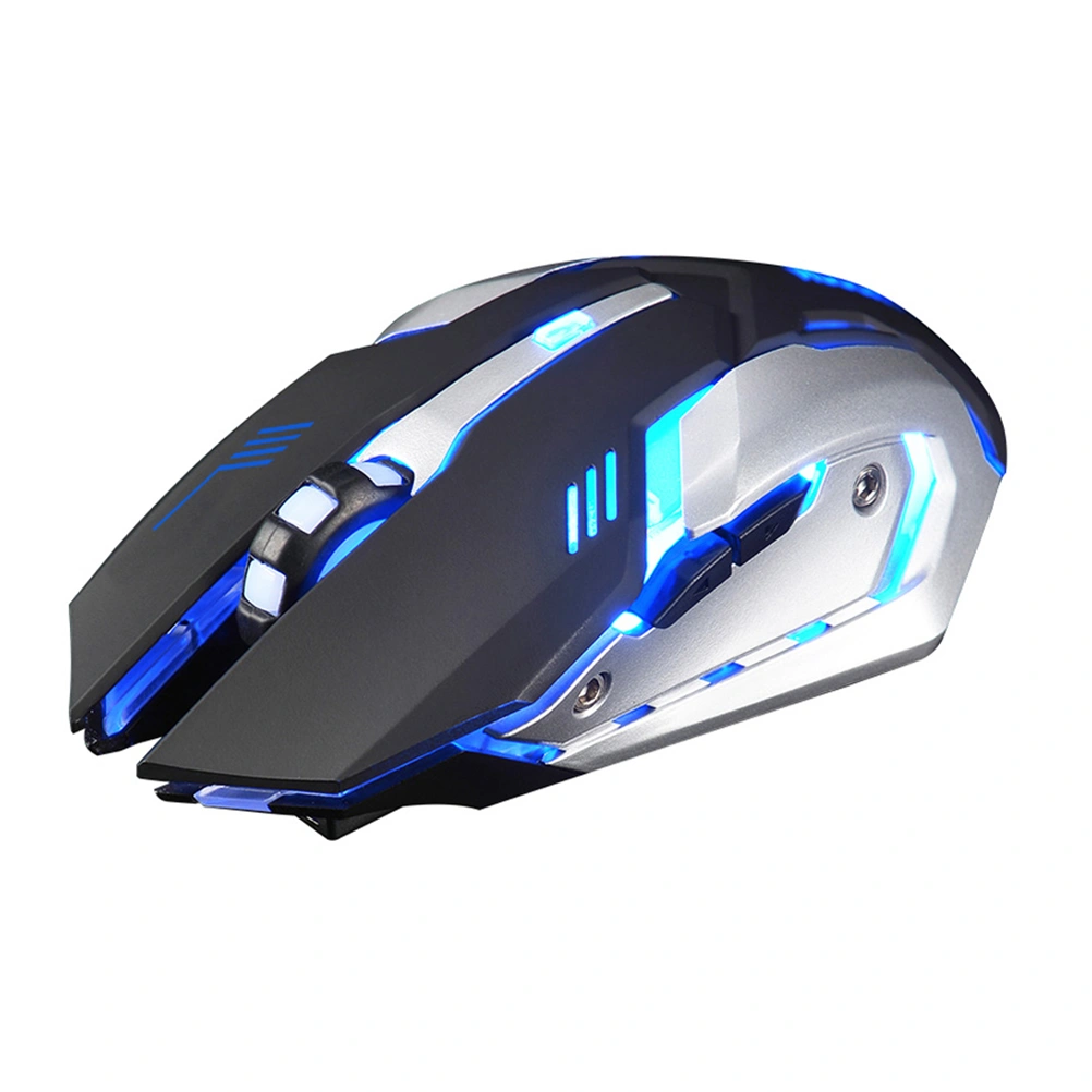 Gaming Mouse Rechargeable Wireless Silent USB Optical Mice (Black)