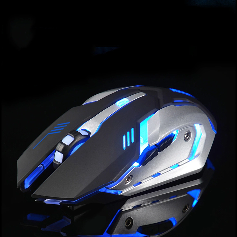 Gaming Mouse Rechargeable Wireless Silent USB Optical Mice (Black)