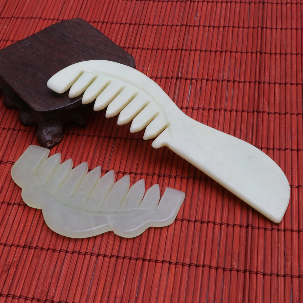 3Pcs Natural Jade Comb Massage Comb Dredge Meridian Comb Care Hair Massage Combs Size M