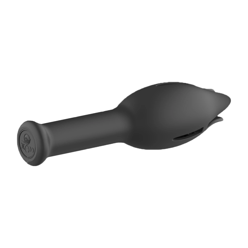 USB Rechargeable Male Glans Stimulator Penis Vibrator Lotus Shape Men Masturbator Supplies Sex Toy (Black)