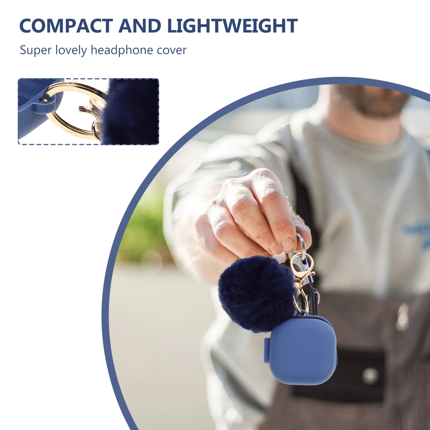 Lovely Wireless Earphone Cover with Key Chain Compatible for Galaxy Buds Live