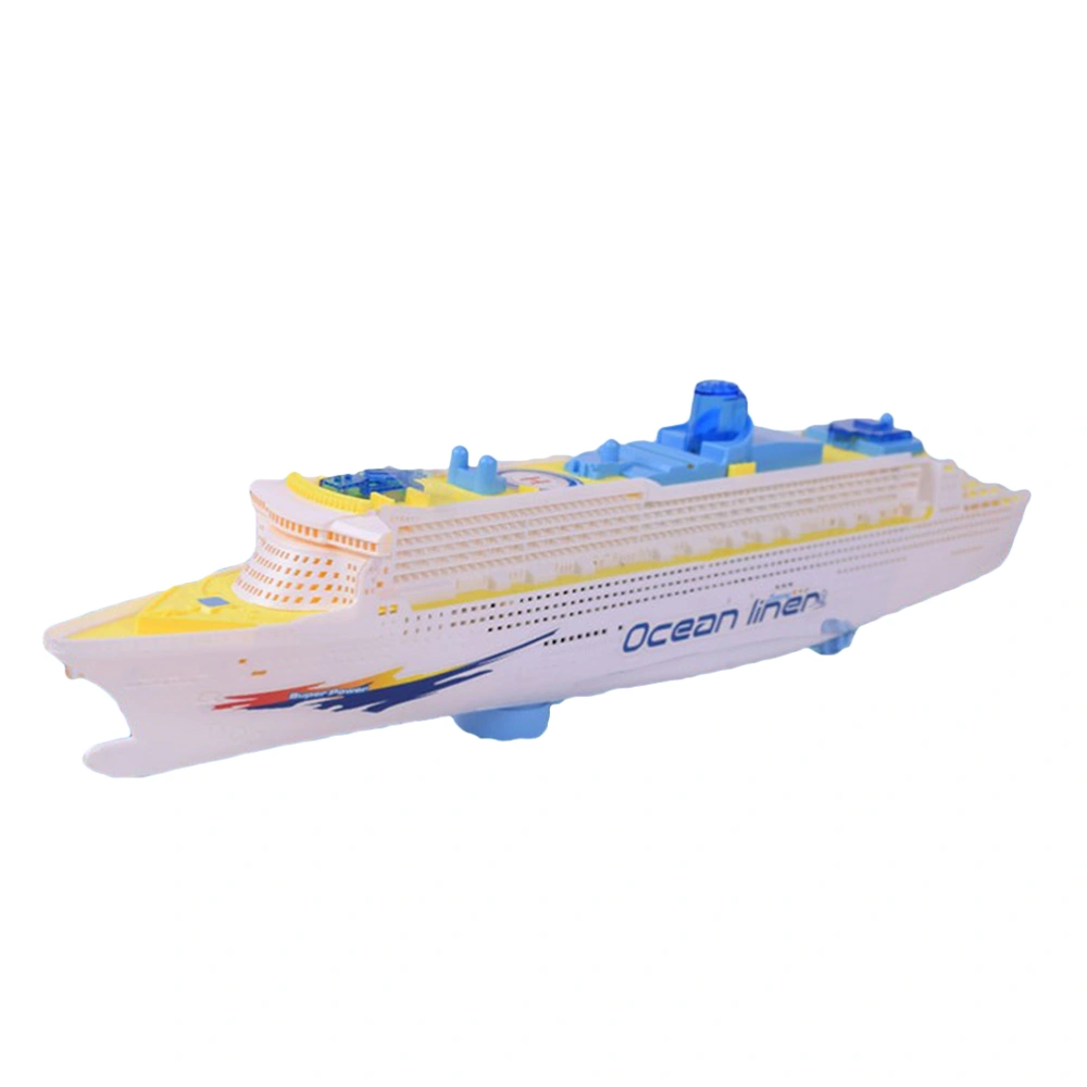 Mini Children Boat Toys Music Ship Model Flashing Sound Electric Cruises Boat Model Toys