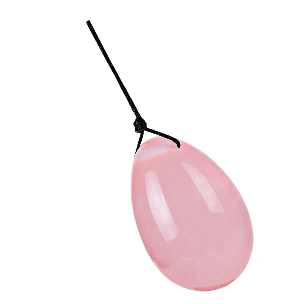 Natural Crystal Jade Yoni Eggs Pelvic Floor Muscle Massage Exercise Vaginal Exercise Tightening Balls with Hanging Lanyard for Pregnant Women Health Care (Pink)