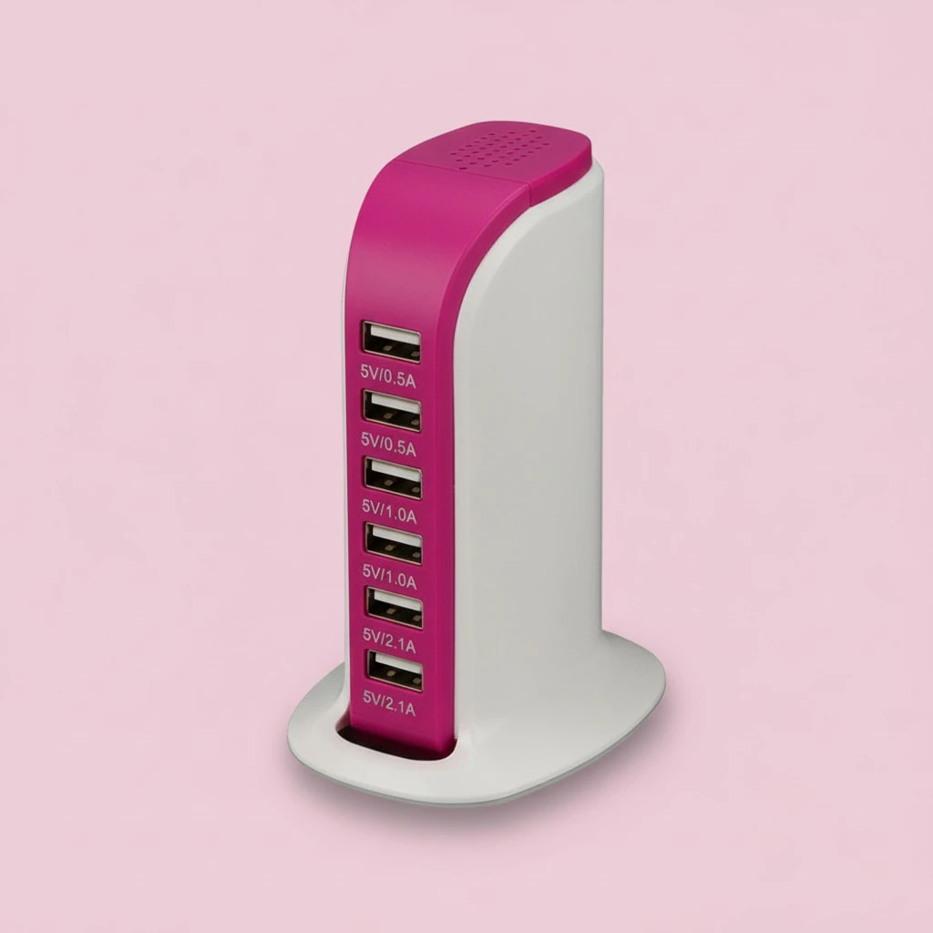 Rosy 30W Multi 6 Port USB Charger 6A Rapid Charging Station Desktop Travel Hub Original EU Plug