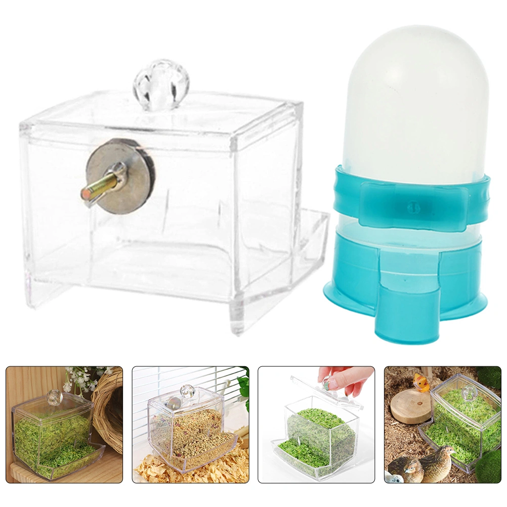 1 Set of Automatic Chicken Feeder Chicken Water Feeder Cage Accessories Food Dispenser