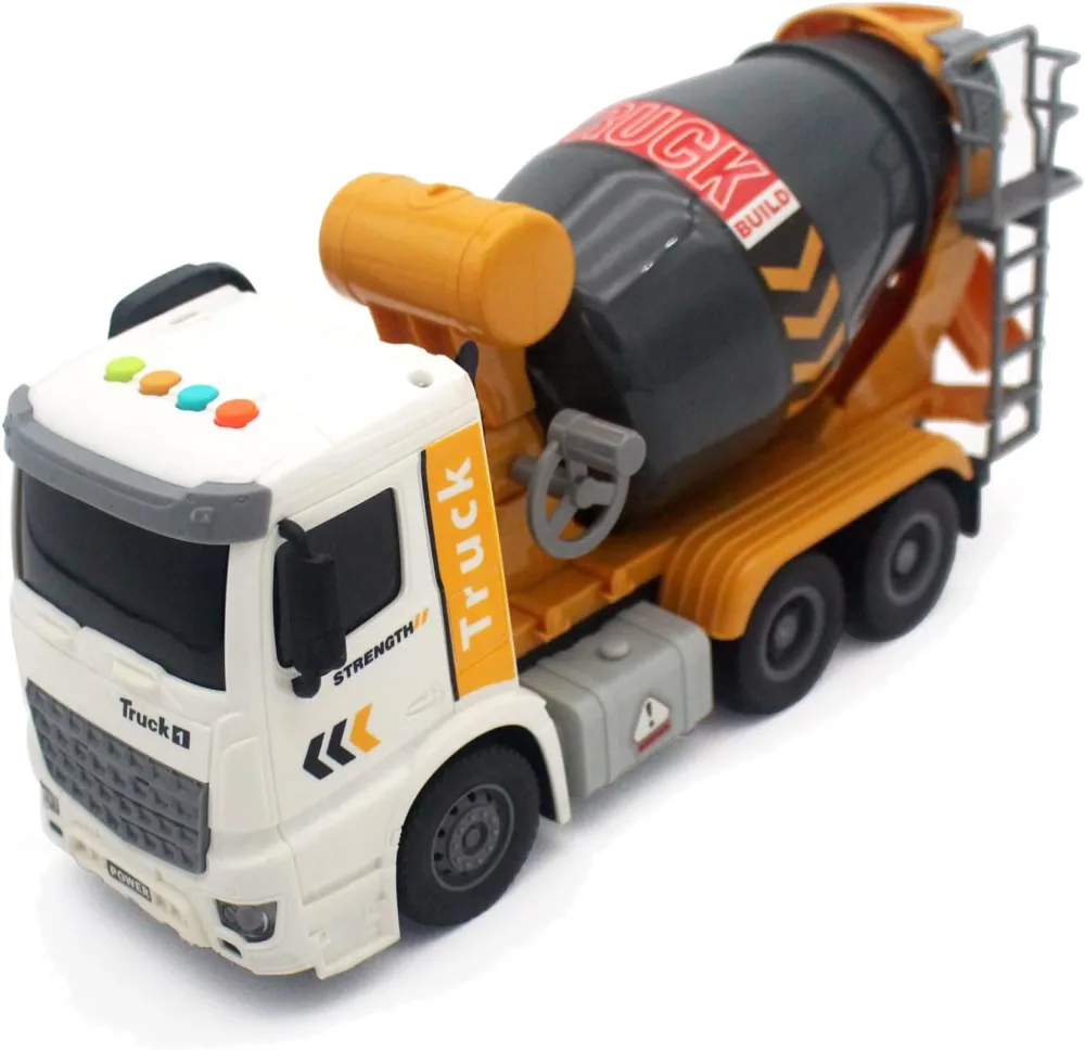 Simulation Engineering Vehicle Cement Mixer Truck Model Toy with Music and Light