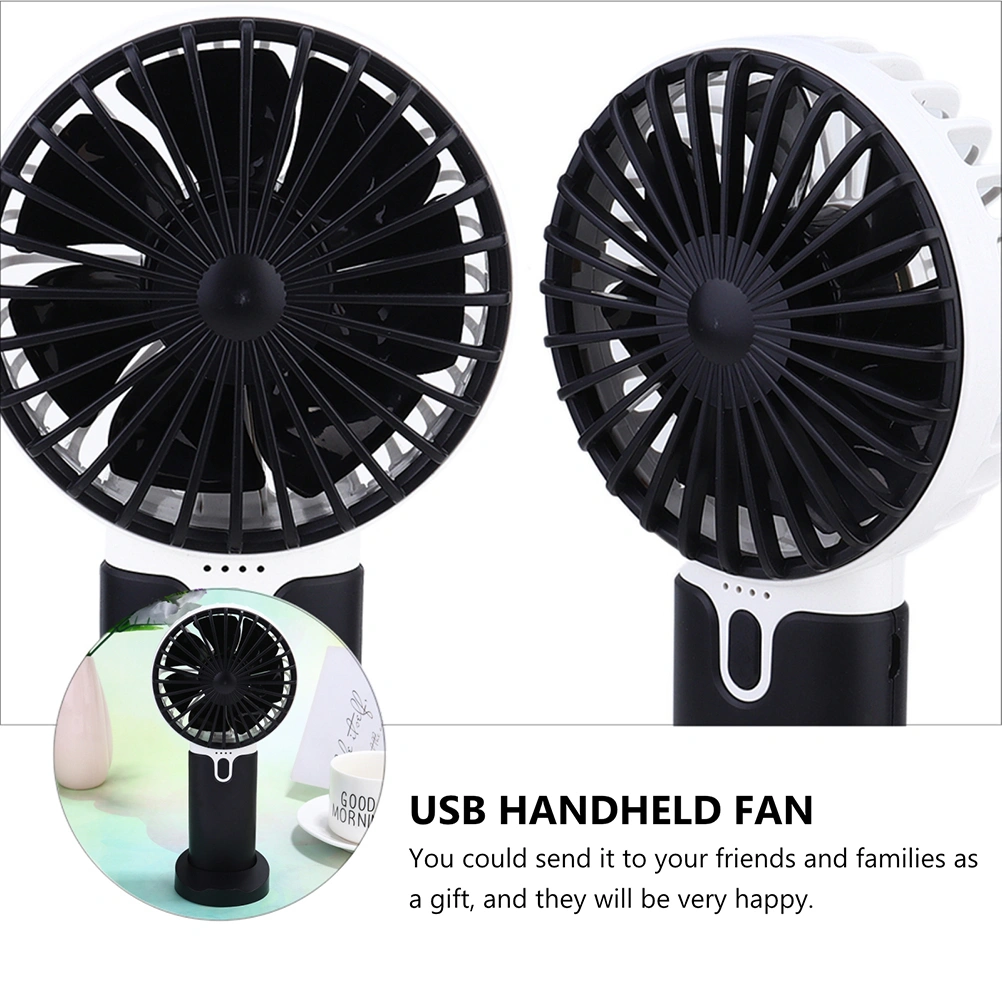 1pc Portable Handheld Fan USB Charging Small Fan without Battery (Black)