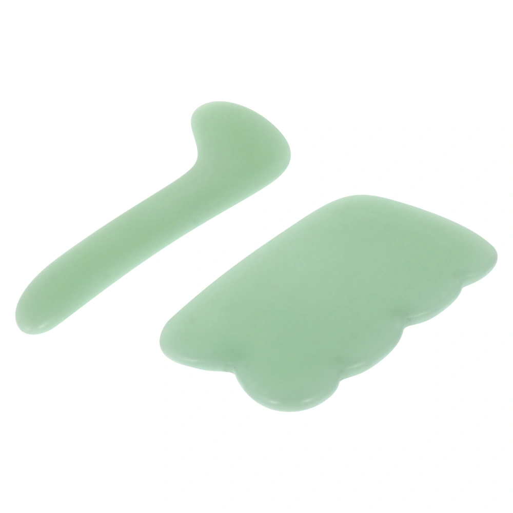 1 Set 2Pcs Gua Sha Massage Boards Eye Scraping Boards Beauty Stick Kit (Green)