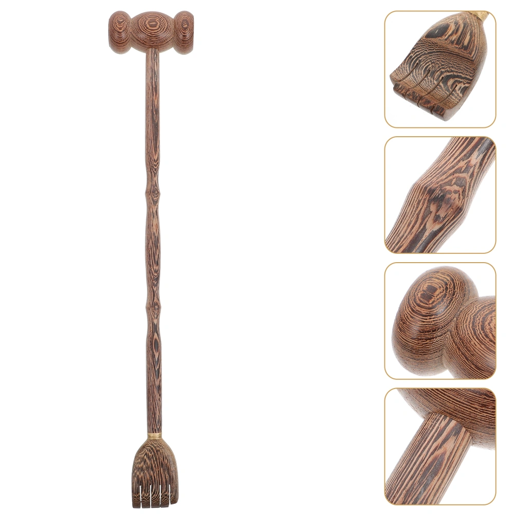 Multi-function Back Scratcher Wooden Massage Hammer Handheld Body Scratcher