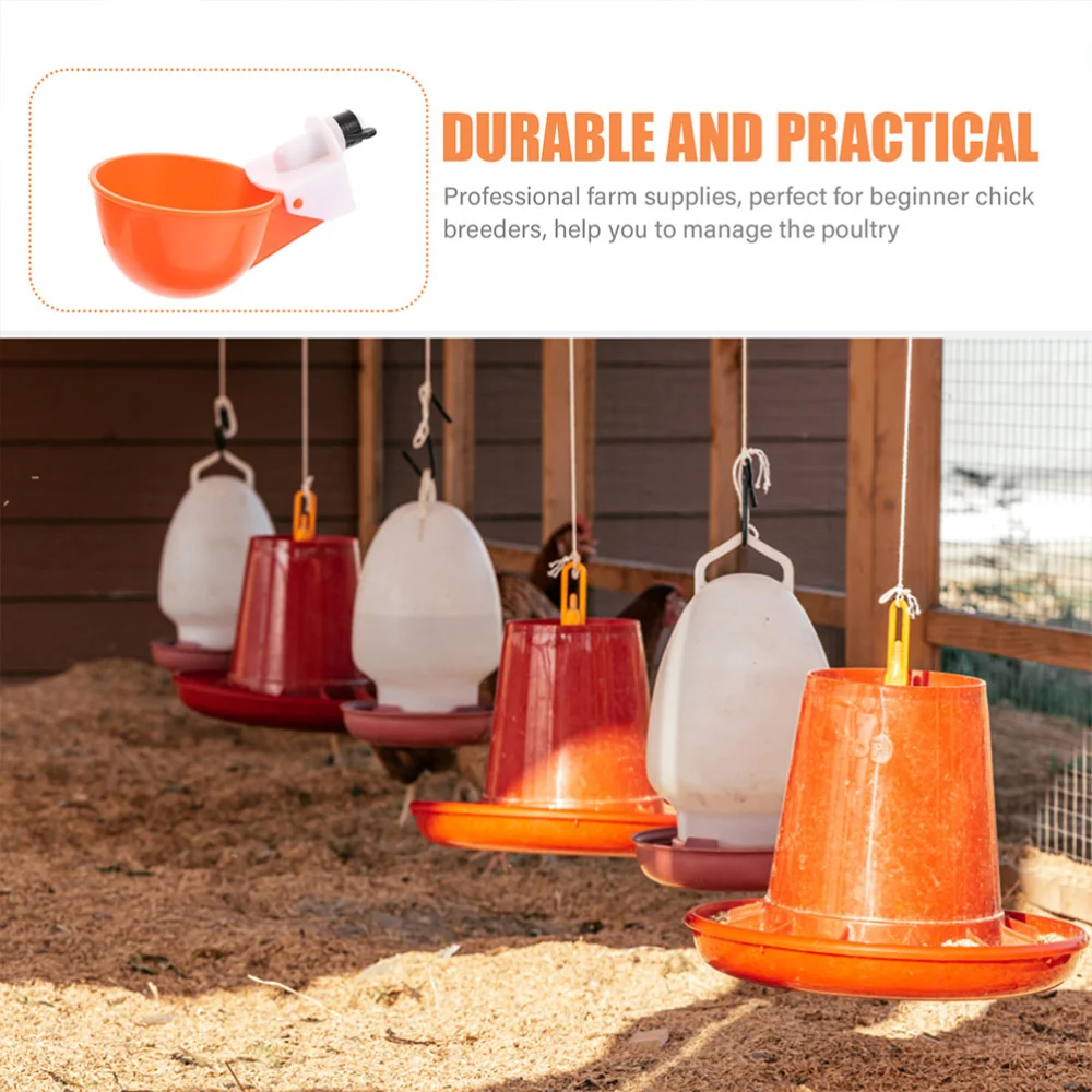 6pcs Chicken Waterer Cups  Chicken Water Feeder Kit Home Poultry Waterer