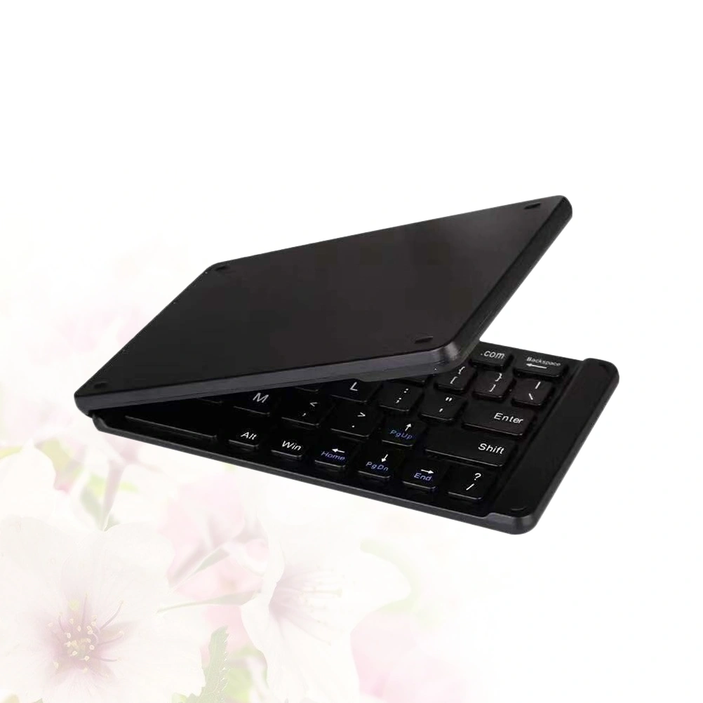 Mini Notebook Keyboard Foldable Tablet Keyboard Portable Mobile Phone Wireless Keyboard (Black)