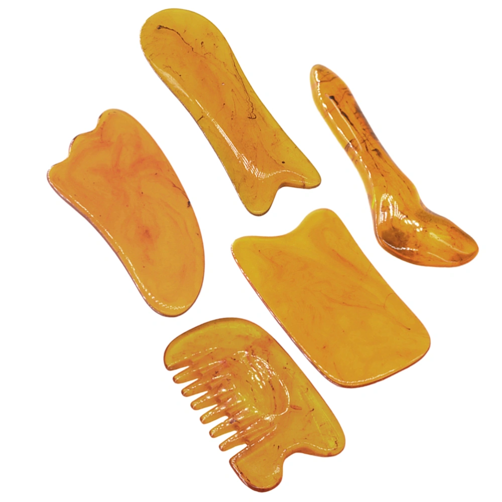 1 Set of 5pcs Scraping Plates Resin Beeswax Scraping Boards Massaging Tool (Assoeted 3)