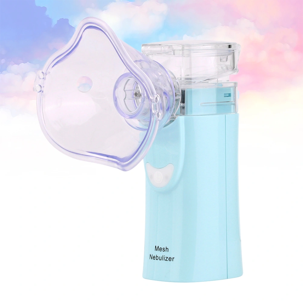 1Pc Portable Hand-held Compression Atomizer Atomization Household Phlegm Cough Atomizer Without Battery(Sky-Blue)