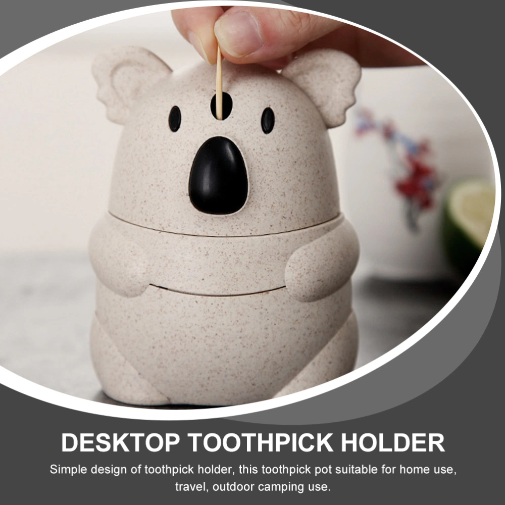 Cartoon Koala Toothpick Holder Dispenser Press-type Automatic Toothpick Holder