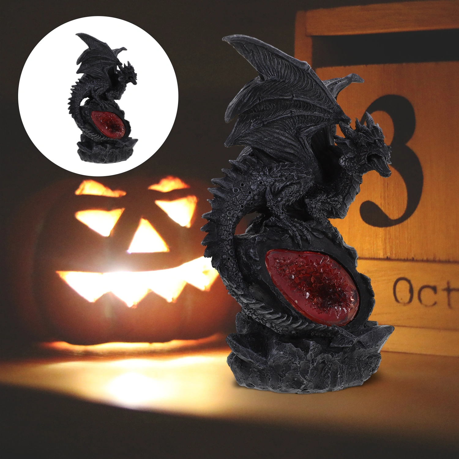 Unique Resin Dragon Statue Decoration Gothic Style Resin Dragon Decor Halloween Dragon Statue