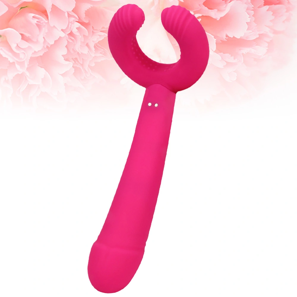 Rosy U Shape Silicone Vibrator Portable Sexual Massager Vibrating Massage Masturbation Sex Toy for Adult Couple