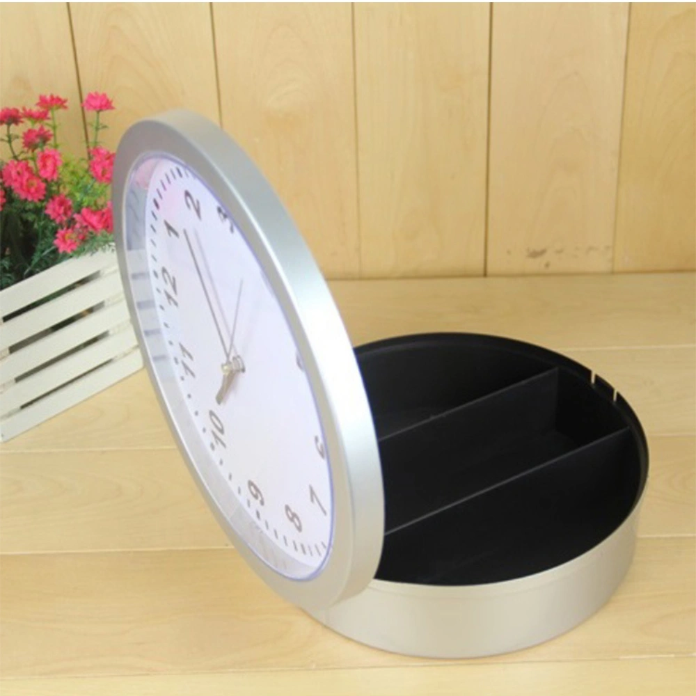 1 Pc Clock without Battery Wall Clock Storage Clock Jewelry Box Clock Household Clock for Living Room Office (Silver)