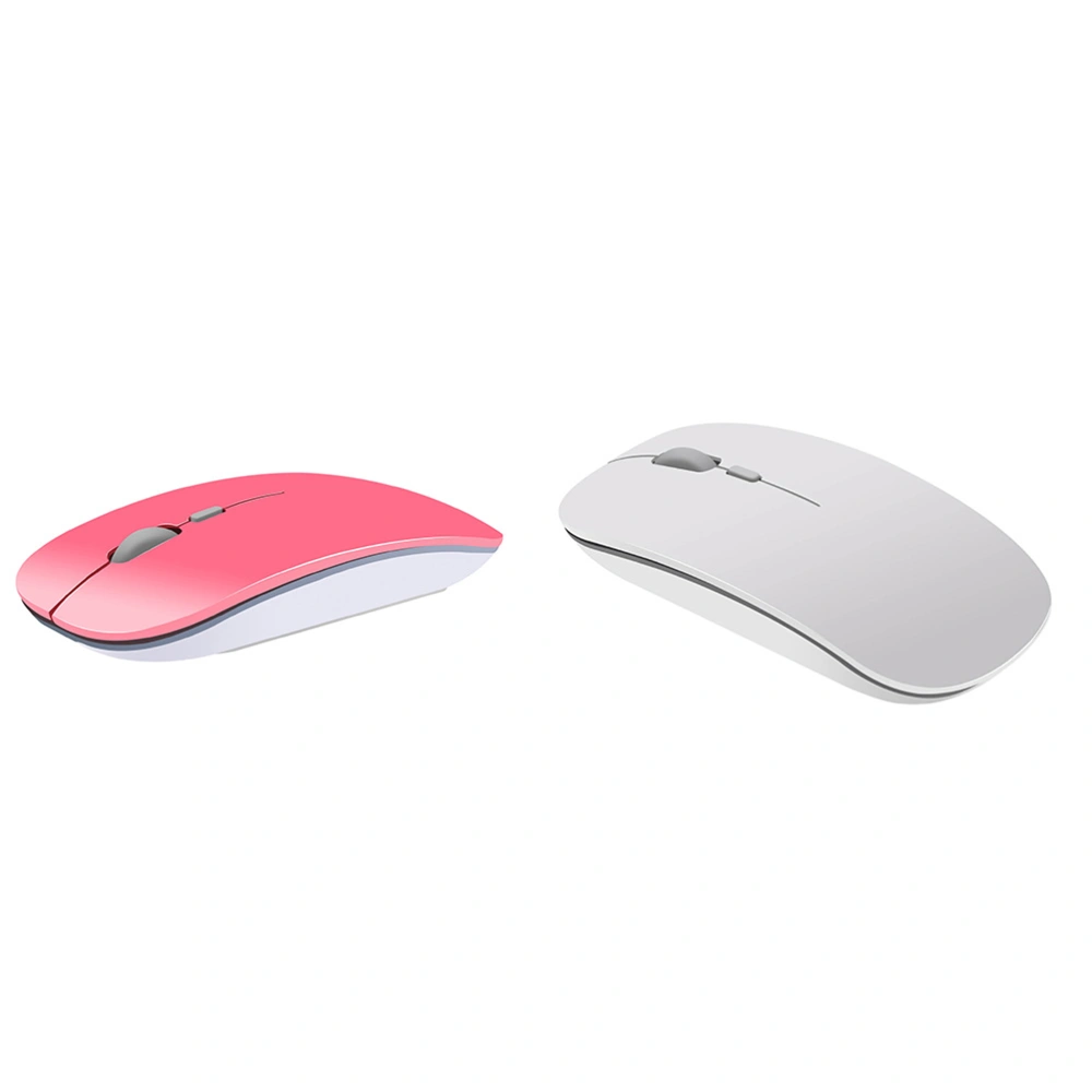 2.4GHz Ultrathin Portable Wireless Mouse Optical Mouse with USB Receiver for Desktop PC Laptop Work (White)