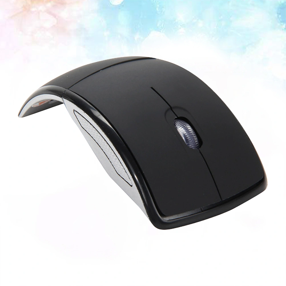 Wireless Mouse Foldeble Computer Mouse Portable Mouse Thin Laptop Mouse Lightweight Touch Mouse for Home (Black)