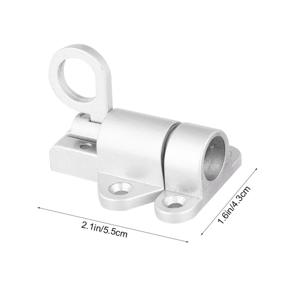 Pull Ring Spring Bounce Door Bolt Aluminum Alloy Self-closing Automatic Latch Window Gate Security Latch Lock (Silver)