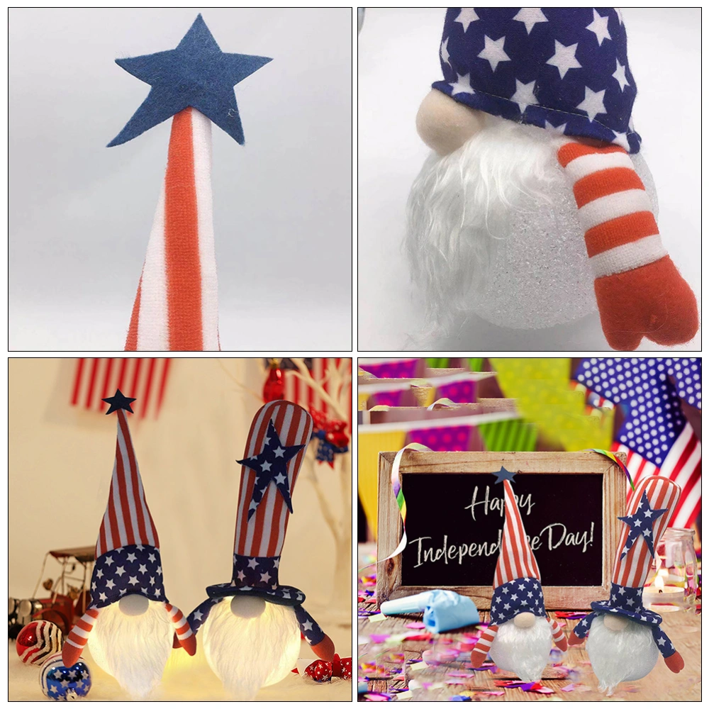 1pc Gnome Doll Light Faceless Doll Independence Day Ornament Without Battery