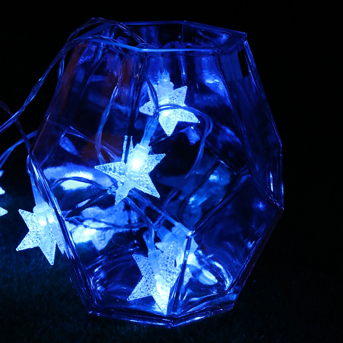 6m 40 LED Star String Lights Battery Operated for Christmas Tree Home Wedding Party Decoration (Blue Light)