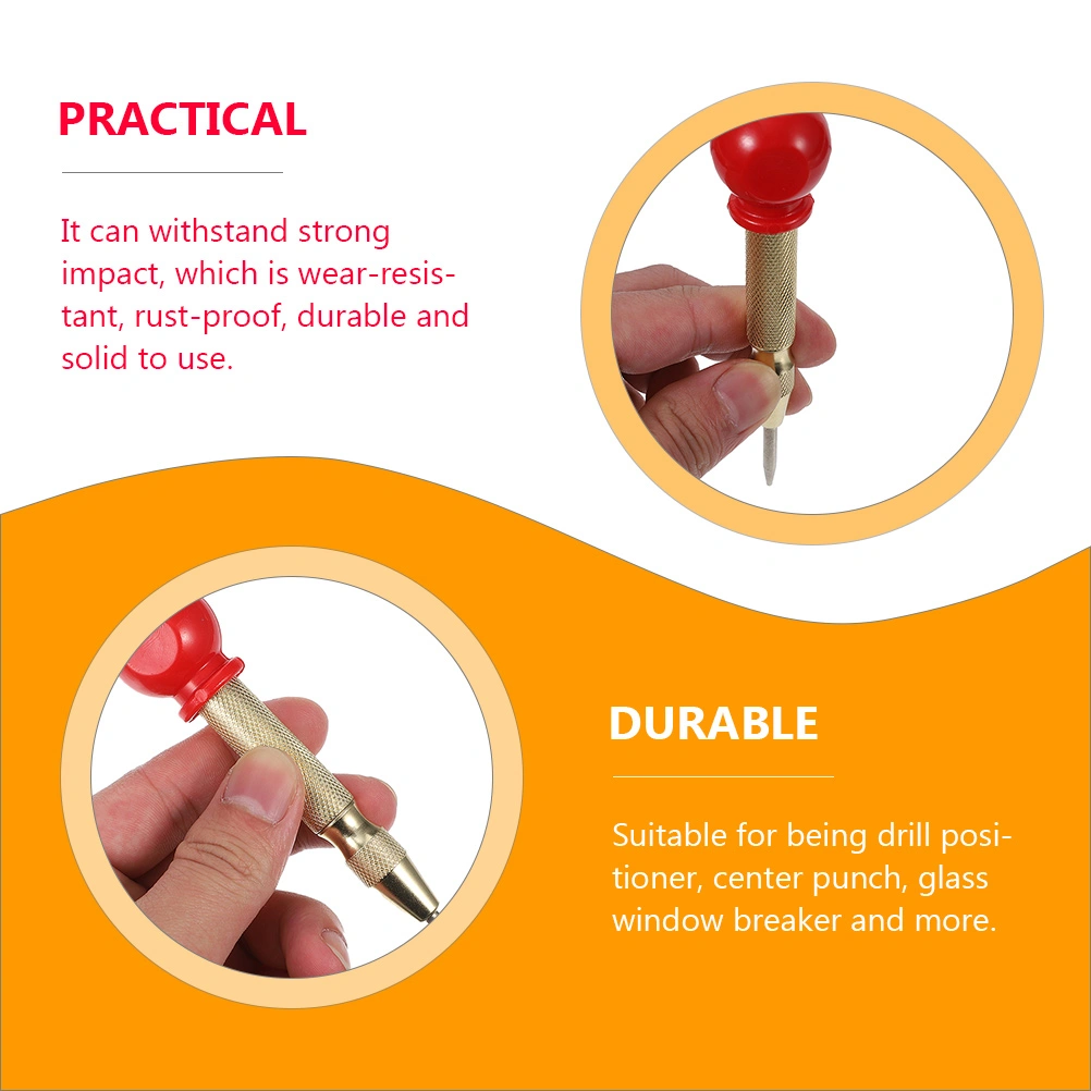 Semi-automatic Center Punch Center Impact Punch Crushing Hand Tool with Cushion-cap