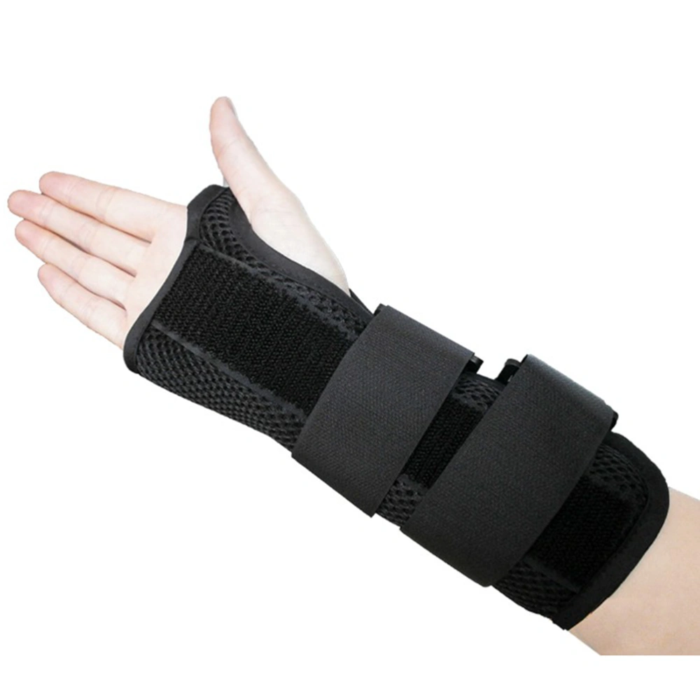 Adjustable Wrist Brace Removable Splint Universal Support for Fracture Carpal Tunnel Tendonitis Wrist Pain Sports Injuries - Size M(Left/Black)