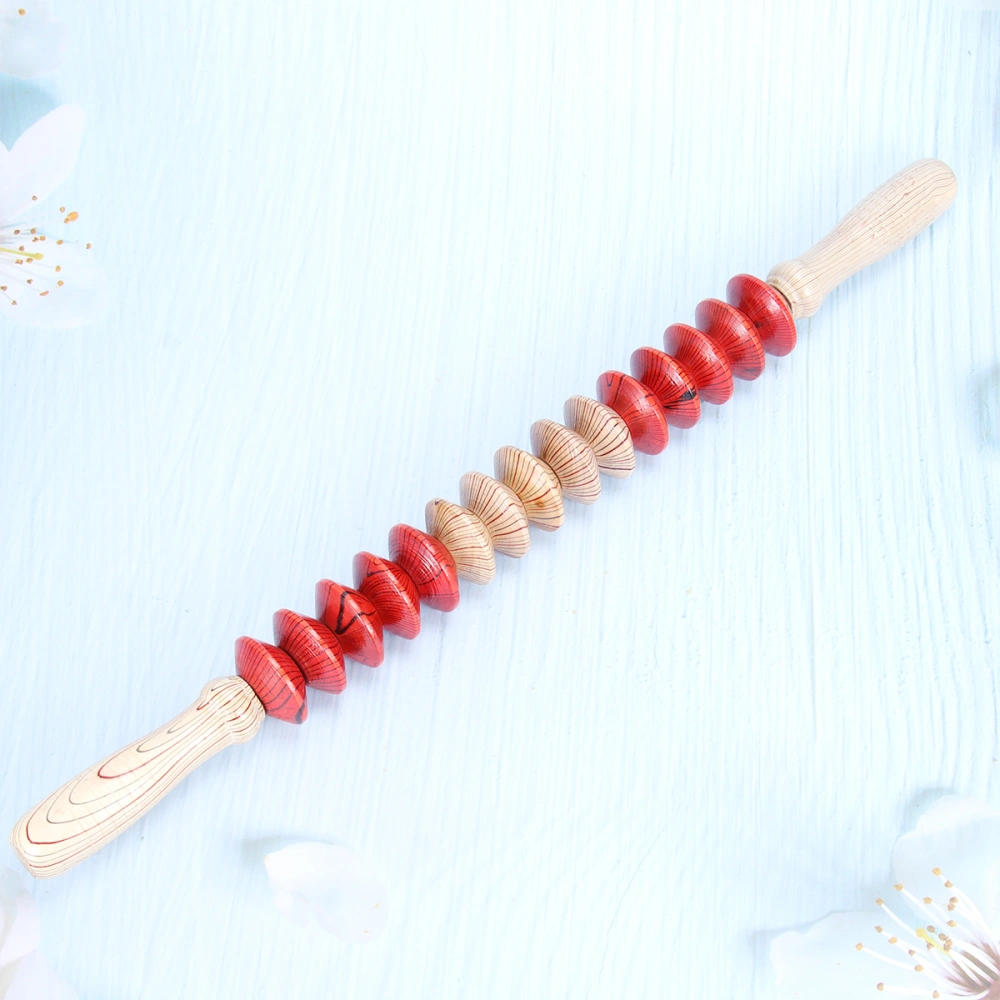 1Pc Wooden Roller Massager Stick Yoga Relax Rod Full-body Waist Back Neck Leg Massager