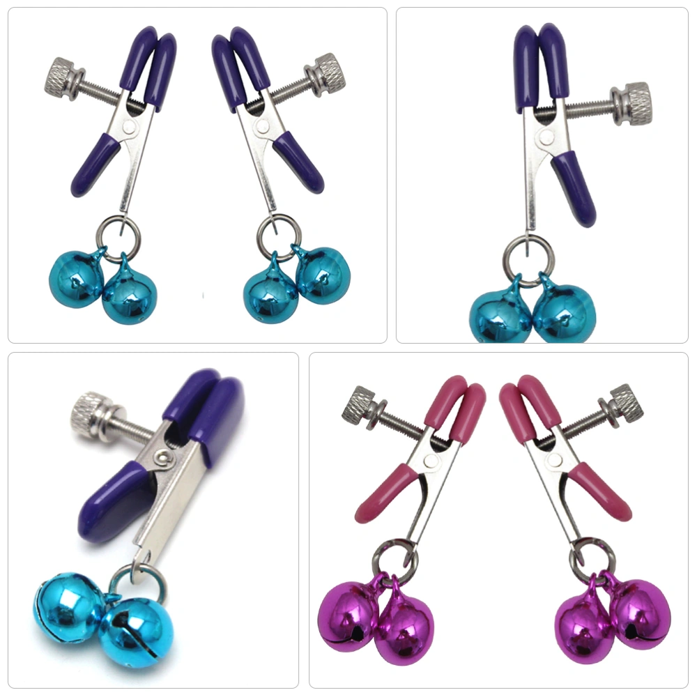 1 Pair of Adult Toy Nipples Clamps with Bell Pendants Couple Flirting Toys