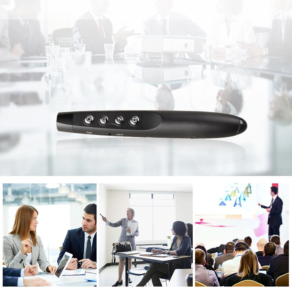 2.4GHz Wireless Presenter Pointer Powerpoint Clicker Presentation Pen No Battery (Black)