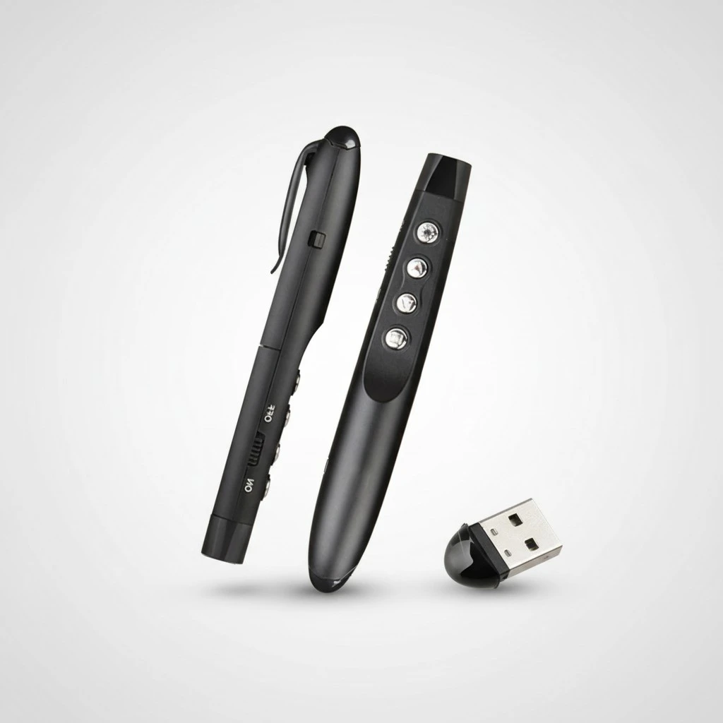 2.4GHz Wireless Presenter Pointer Powerpoint Clicker Presentation Pen No Battery (Black)