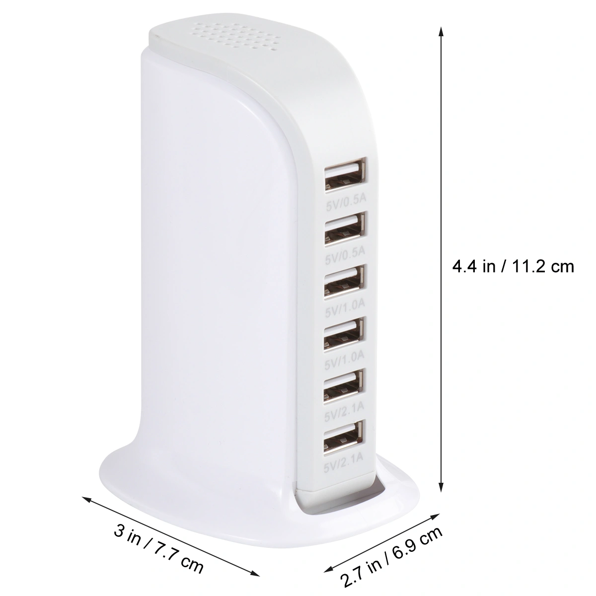 White 30W Multi 6 Port USB Charger 6A Rapid Charging Station  Desktop Travel Hub (UK Plug)