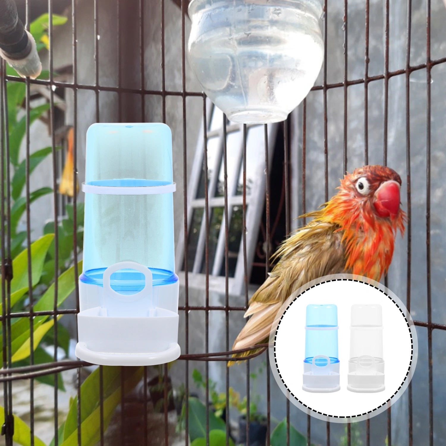 2Pcs Bird Food Dispenser Hamster Food Feeder Bird Cage Food Feeder Automatic Bird Feeder