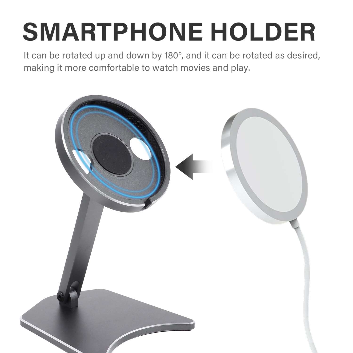 1Pc Wireless Charger Rack Lazy Phone Stand Practical Desktop Phone Holder (Silver)