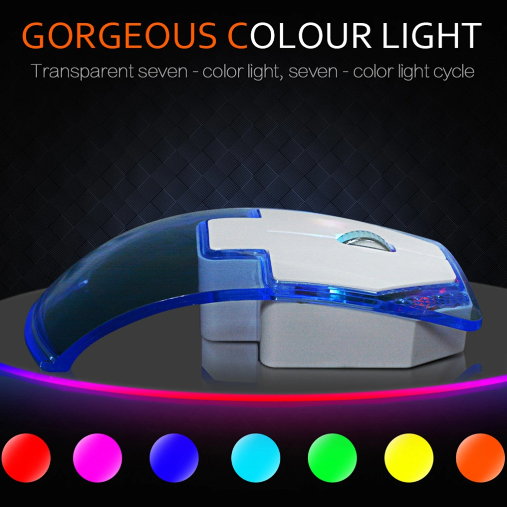 2.4G Glowing Cordless Mouse 3 Buttons Transparent Illumination Mouse Wireless Optical Mouse - Without Batteries (Green)