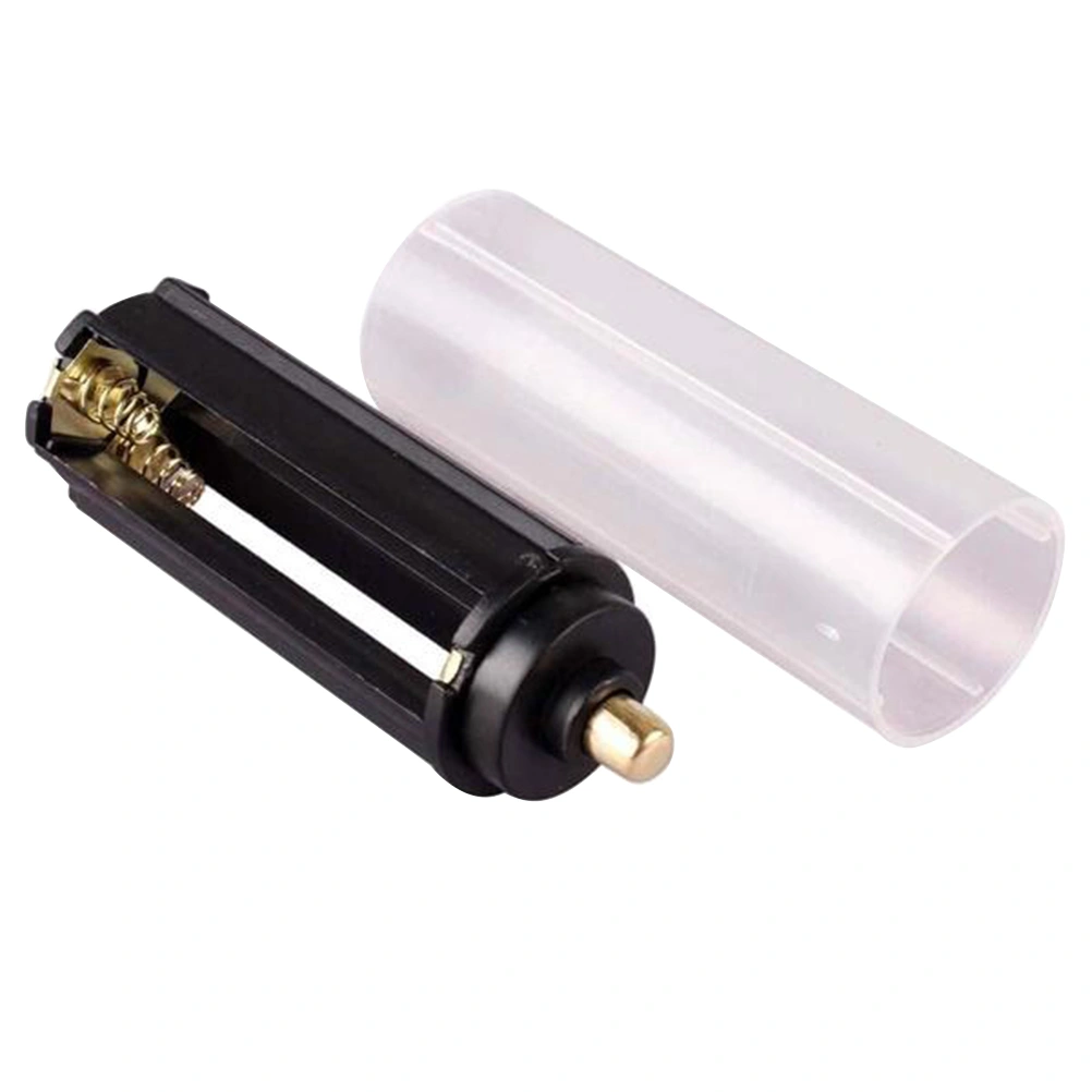 2 Pcs Black Plastical Metal AAA Battery Holder Box Case Cylindrical Type For 18650 Flashlight