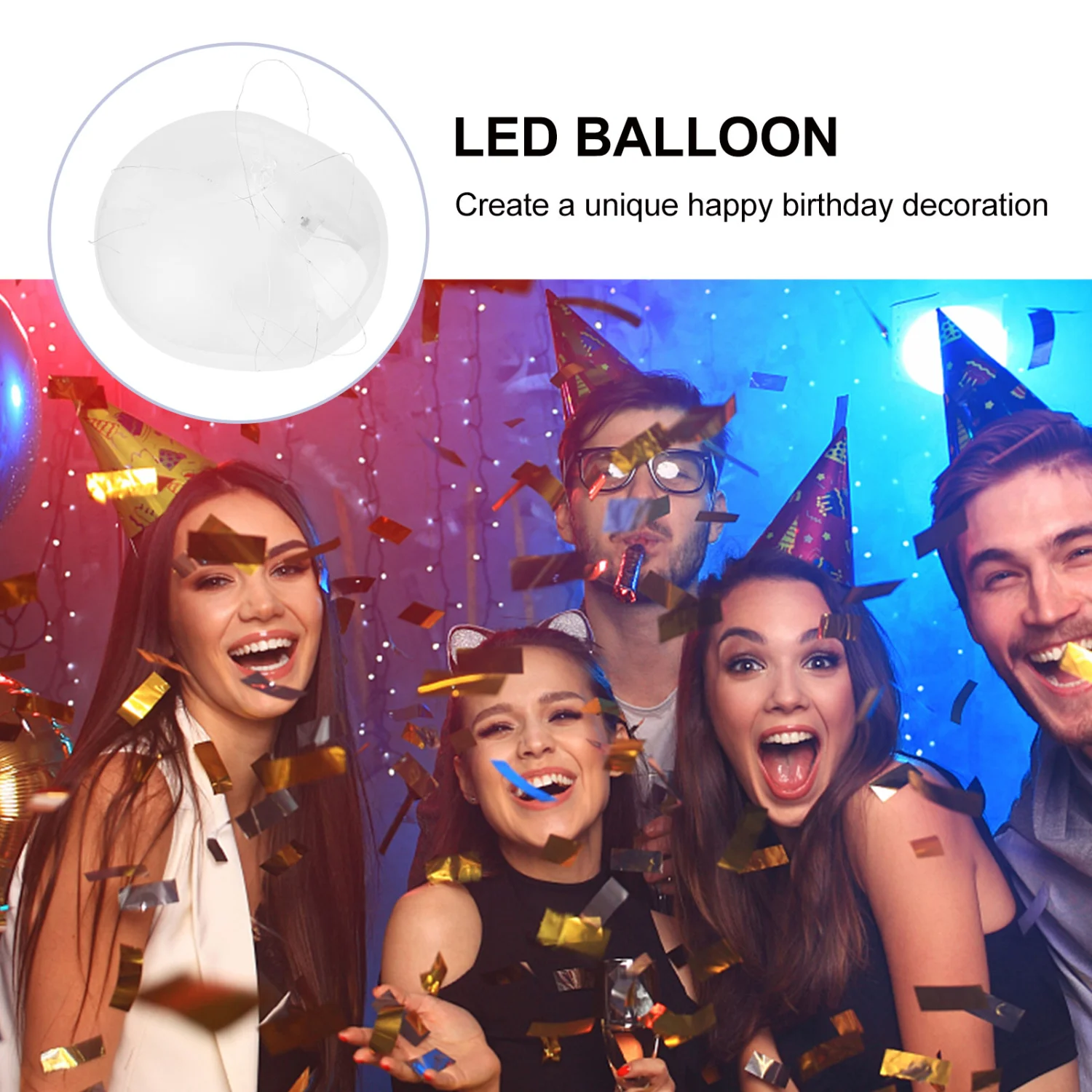 LED Light Up Air Popo Balloon 18 Inch Transparent Balloon Flashing Mixed Color Light With 3m Copper Wire and LED Light Bar For Birthday Christmas Wedding Halloween Party Decoration (Red)