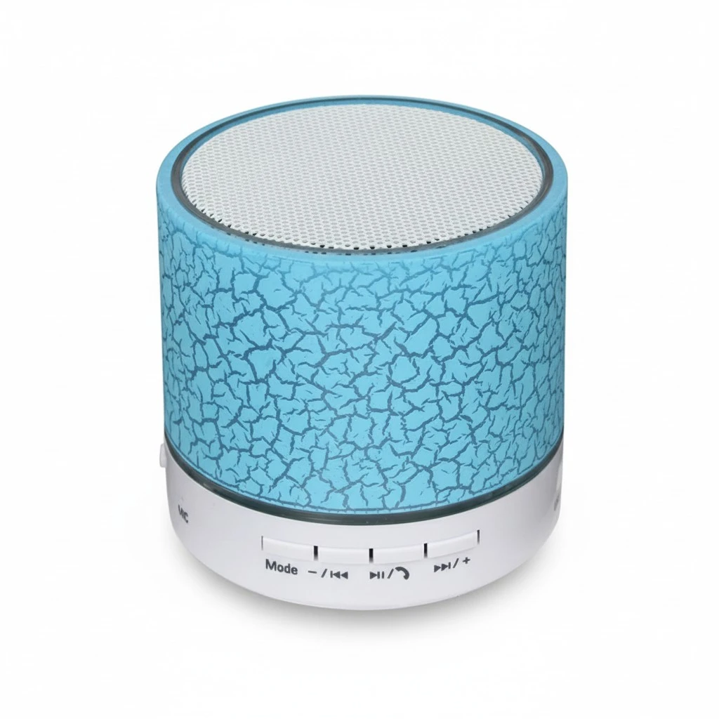 Speaker Wireless Handsfree Speakerphone with USB2.0 Memory Slot 3.5mm Audio Built-in Coloured LED Lights Mic Bass Subwoofer (Blue)