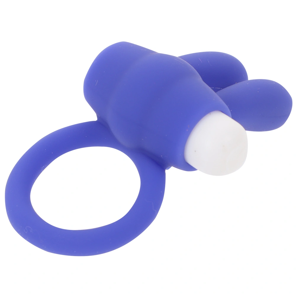 Silicone Ring Vibrator Penis Ring Erection Delay Toy(Blue)