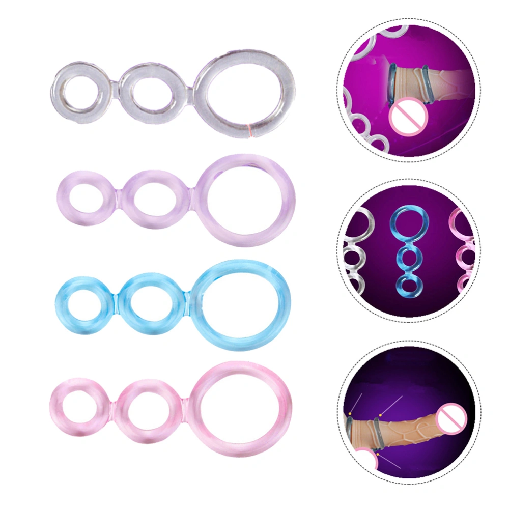 4Pcs Professional Penis Lock Rings Mild Penis Massage Rings Lasting