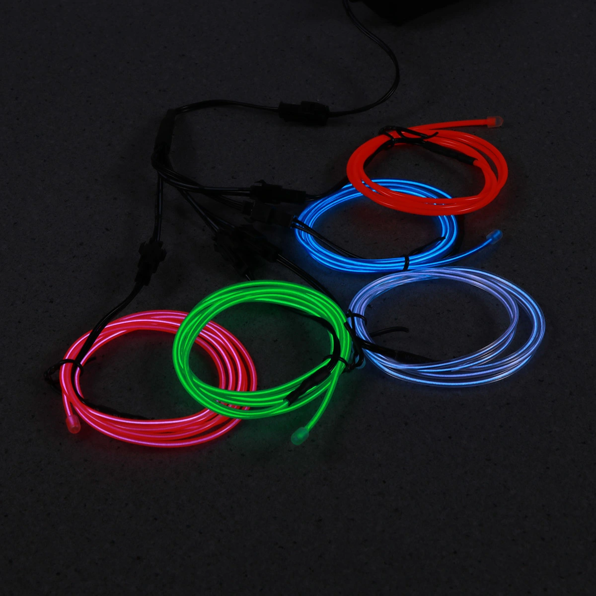 5-in-1 100cm Flexible LED Strips EL Wire Cold Neon Lights Car Interior Atmosphere Lights Decoration Moulding Trim Strips Light For Motorcycle
