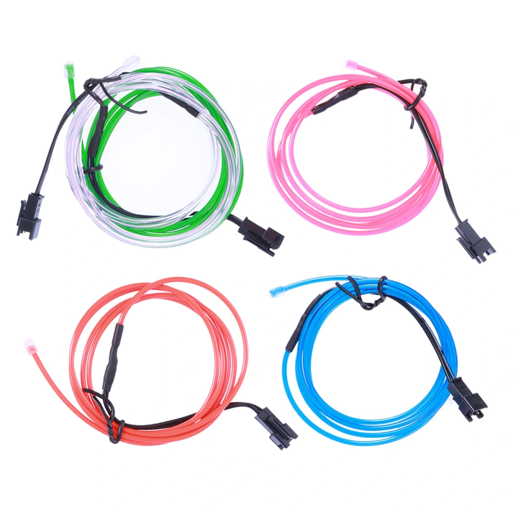 5-in-1 100cm Flexible LED Strips EL Wire Cold Neon Lights Car Interior Atmosphere Lights Decoration Moulding Trim Strips Light For Motorcycle