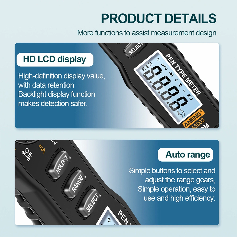 Digital Multimeter Voltage Current Capacitance Pen-style Multimeter Supply