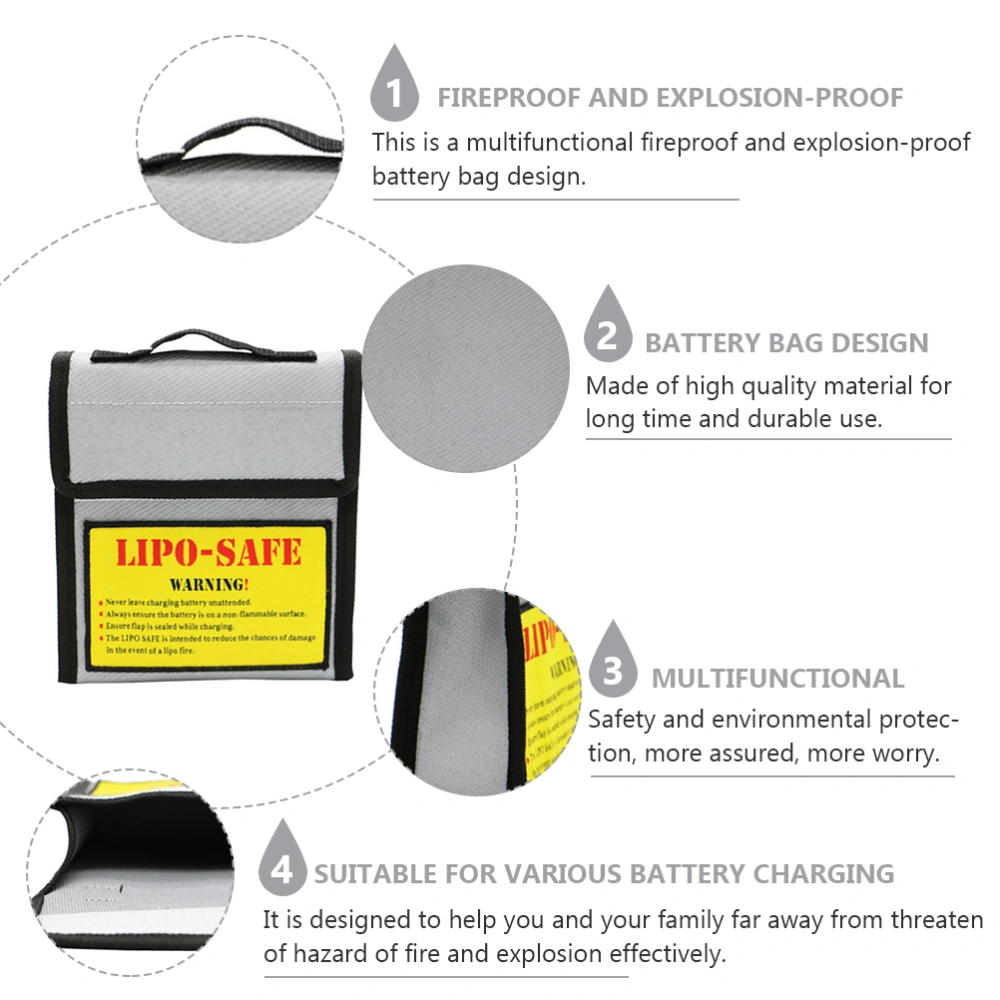 1pc Explosion-proof Bag Battery Storage Pouch Protective Bag Fireproof Bag