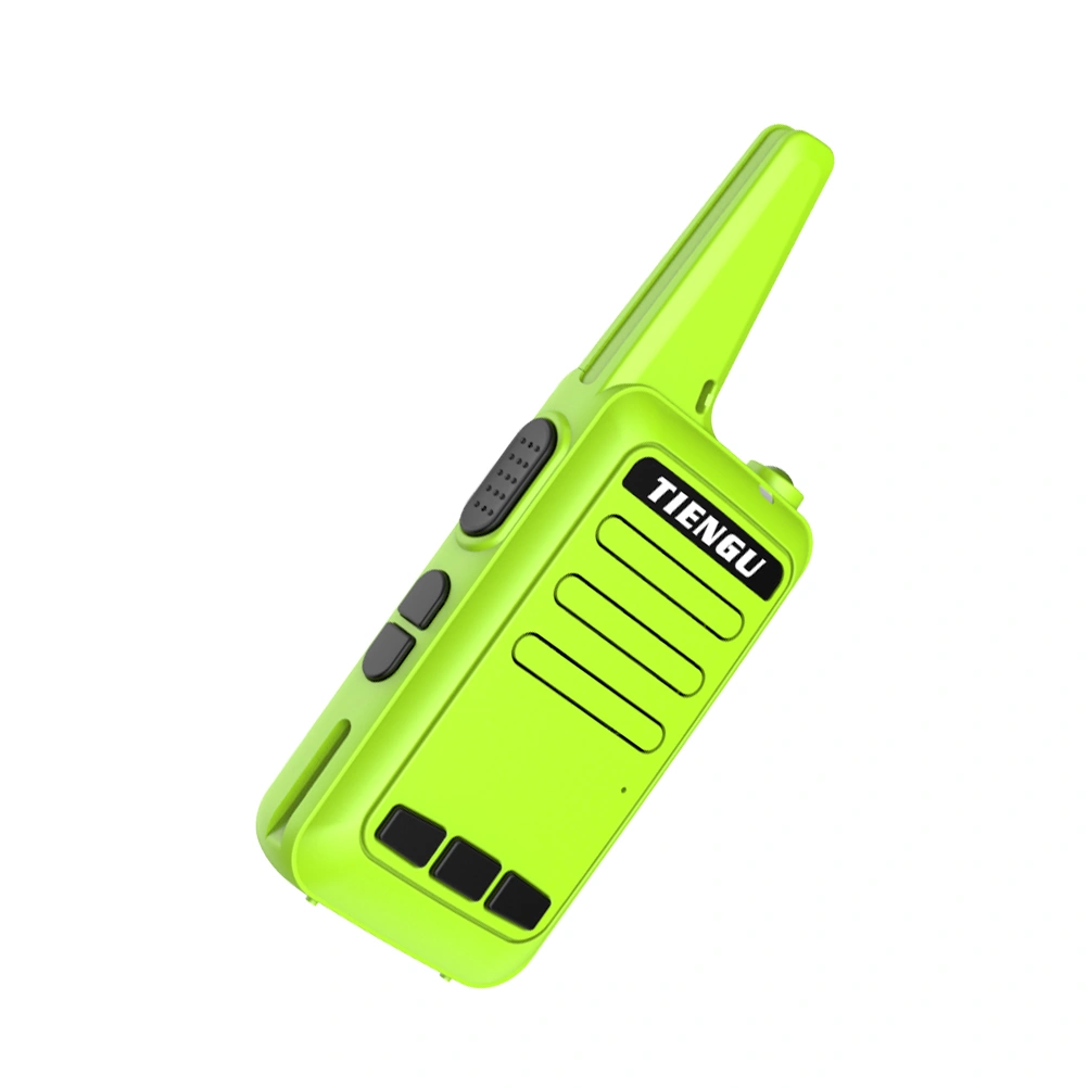 Electronic Handheld Walkie Talkie Set Bright Color 16 Channel Wireless Radio Rechargeable Mini Intercom with EU Plug (Light Green)