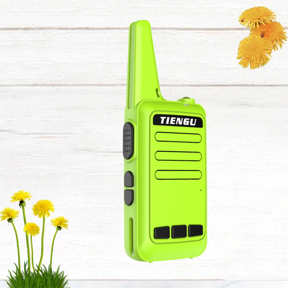 Electronic Handheld Walkie Talkie Set Bright Color 16 Channel Wireless Radio Rechargeable Mini Intercom with EU Plug (Light Green)